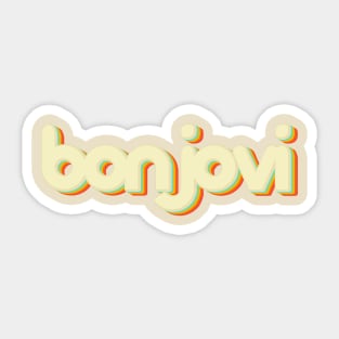 vintage color bon jovi Sticker